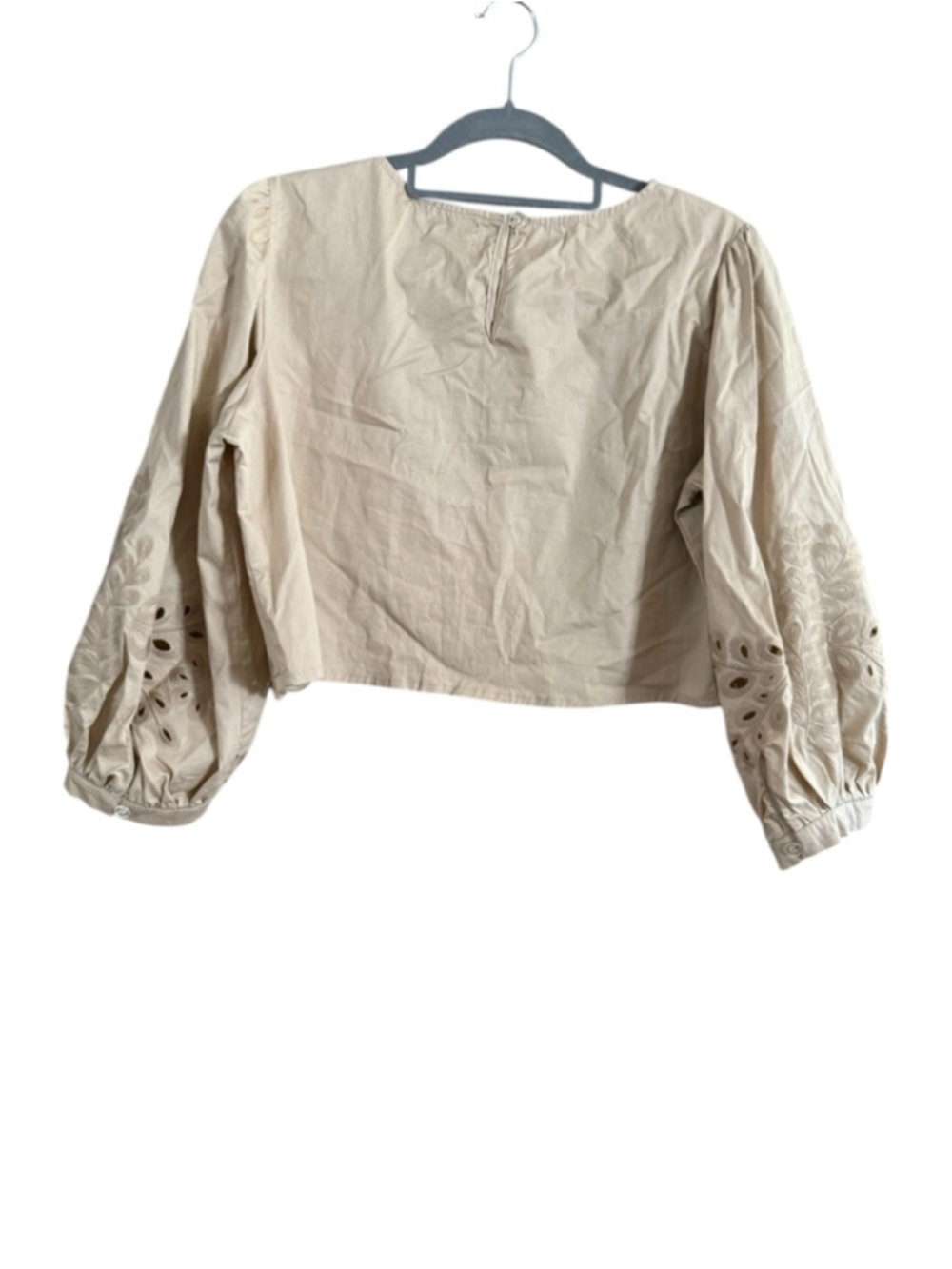 Women's Chicways Beige Embroidered Blouse L - Picture 9 of 9